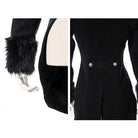 RQ-BL Women's Steampunk Faux Fur Splice Swallow-tailed Jacket