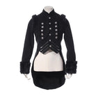 RQ-BL Women's Steampunk Faux Fur Splice Swallow-tailed Jacket