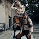 RQ-BL Women's Steampunk Irregular Layered Ruffled Skirt