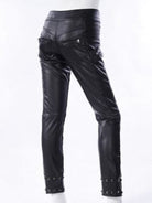 RQ-BL Women's Steampunk Lace Splice Rivets Pants