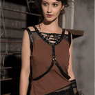 Women's SteamPunk Leather and Net Top