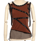 Women's SteamPunk Leather and Net Top