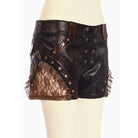 RQ-BL Women's Steampunk Leather & Lace Shorts