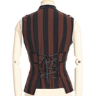 RQ-BL Women's Steampunk Leather Striped Vest