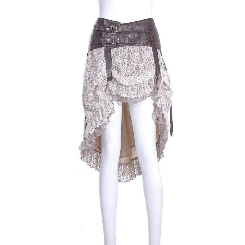 Women's Steampunk Peplum Skirt With Belt