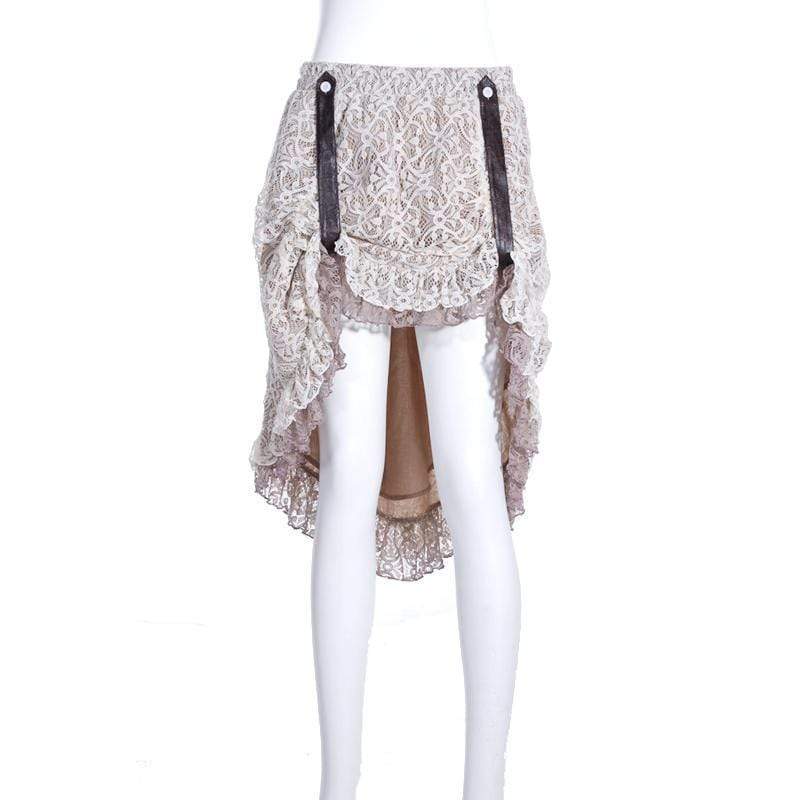 Women's Steampunk Peplum Skirt With Belt