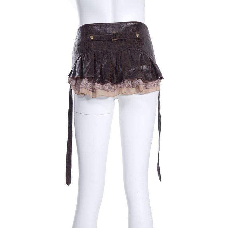 RQ-BL Women's Steampunk Peplum Skirt With Belt