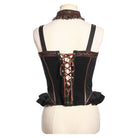 RQ-BL Women's Steampunk Ruffled Buckles Bustier with Choker