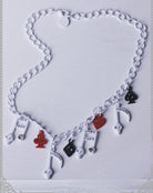 RQ-BL Women's Steampunk Skull Note Diamante Necklace