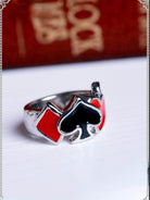 RQ-BL Women's Steampunk Spade Heart Ring