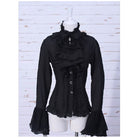 RQ-BL Women's Steampunk Toned Horn Sleeved Ruched Shirt with Neckwear