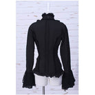 RQ-BL Women's Steampunk Toned Horn Sleeved Ruched Shirt with Neckwear