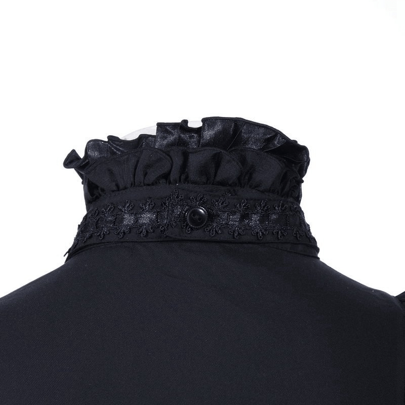 RQ-BL Women's Vintage Frilled High Neck Full Sleeves Shirt
