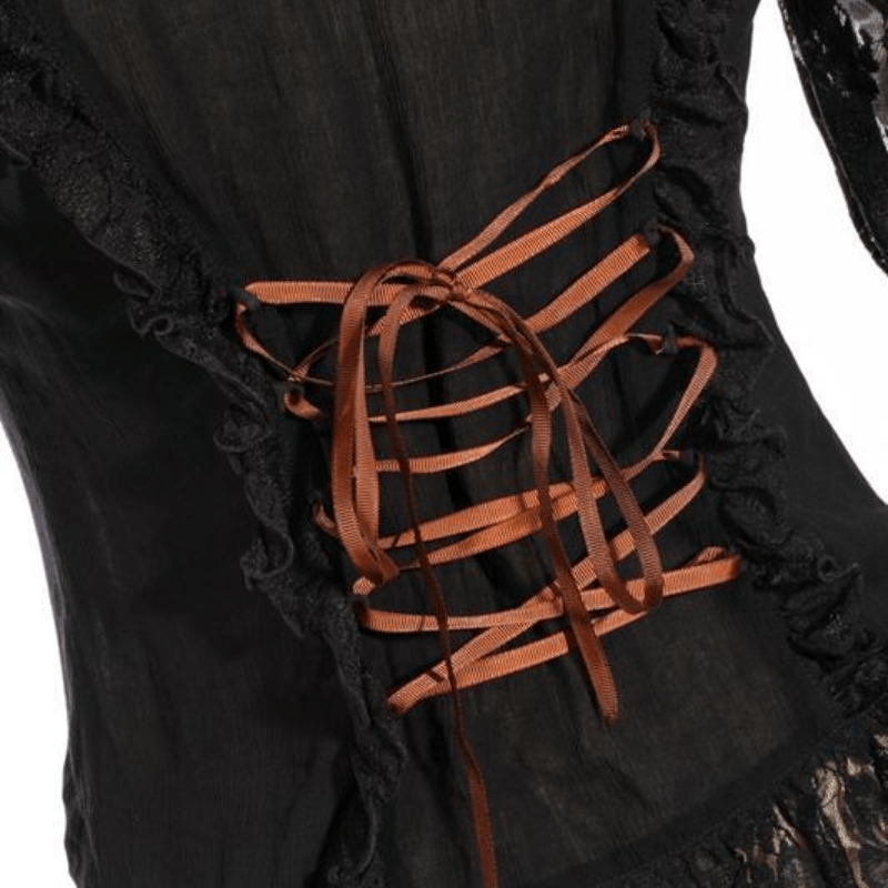 Women's Vintage Goth Steampunk Lace Top