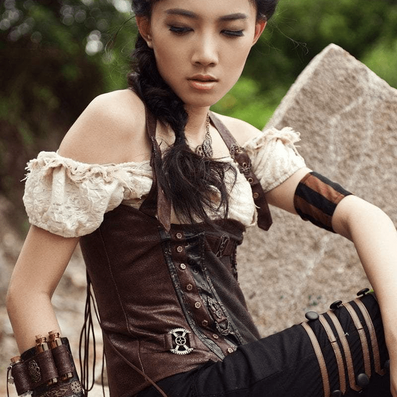 Vintage Off shoulder Lace Short Top – Punk Design
